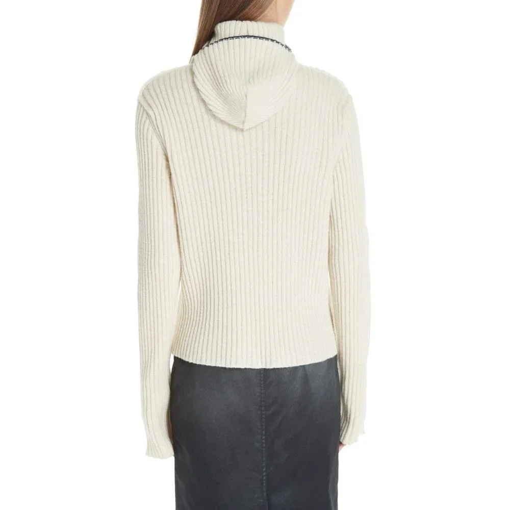Calvin Klein 205W39NYC Quilt Jacquard Stripe Sweater Ivory Medium New Nwt Womens - Picture 4 of 16